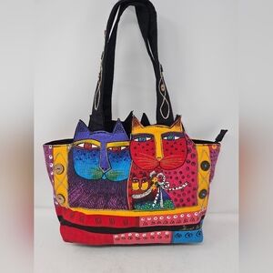 Laurel Burch Sun N Sand Feline Family bag